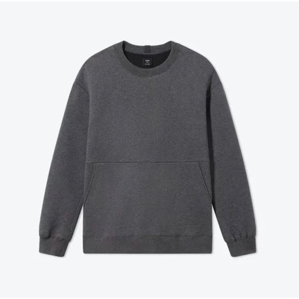 LUNYA Mens Sweatshirt XL Gray Pullover Crew RESTORE DOUBLE FACED Pocket LAHGO